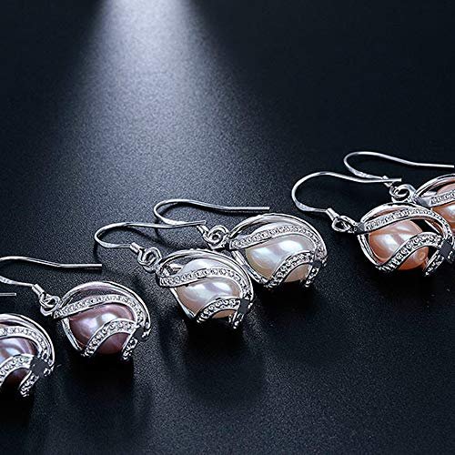 100% Natural Freshwater Pearl Jewelry Sets For Women Fashion 925 Sterling Silver Earrings&Pendant Wedding Jewelry