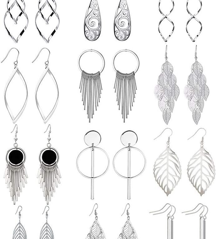 12 Pairs Drop Dangle Earrings boho Fashion Jewelry Vintage Statement Boho Bohemian Earrings Set for Women