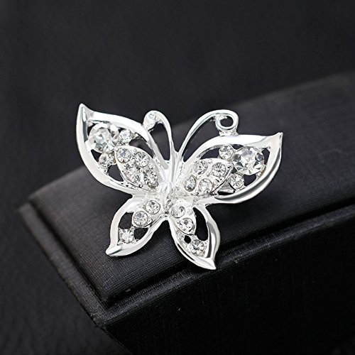 12pcs lot silver plated crystal rhinestone wedding brooches pins