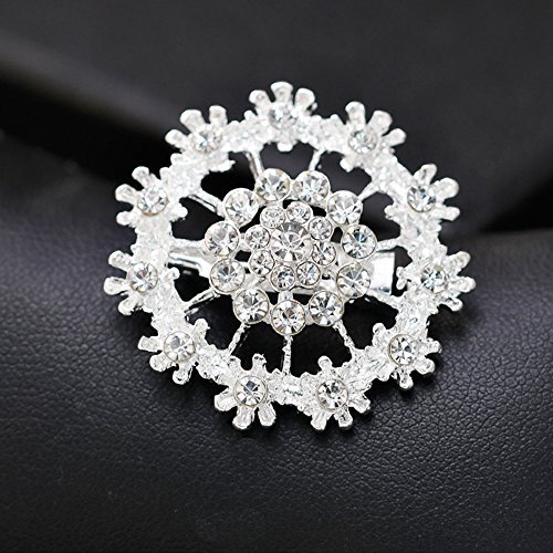 12pcs lot silver plated crystal rhinestone wedding brooches pins