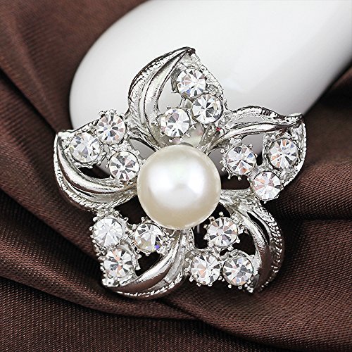 12pcs lot silver plated crystal rhinestone wedding brooches pins