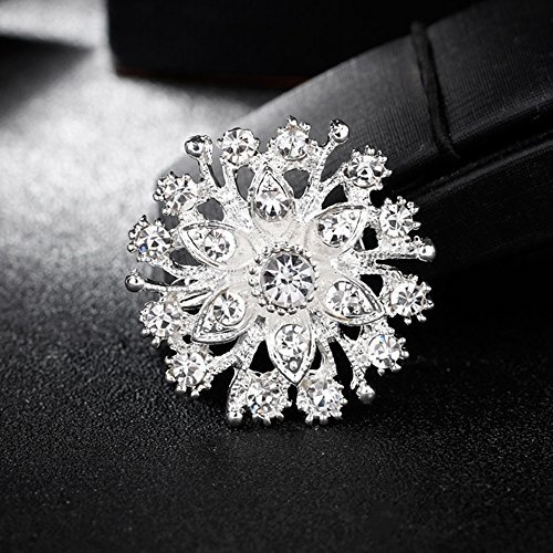 12pcs lot silver plated crystal rhinestone wedding brooches pins