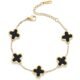 18K Gold Plated Clover Lucky Bracelet for Women White/Black/Red/Green Bracelets Cute Bracelets Jewelry Gifts Trendy for Women