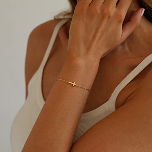 18K Gold Plated Pearl Beaded Chain Bracelets for Women Adjustable Stainless Steel Dainty Thin Gold Box Cuban Twisted Link Chain Bracelet Bridesmaid Jewelry