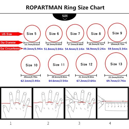 18K Gold Plated Roman Numeral Cubic Zirconia Ring for Women, Square CZ Gold Rings for Men, Spinner Silver Mens Rings Stainless Steel Size 5-13