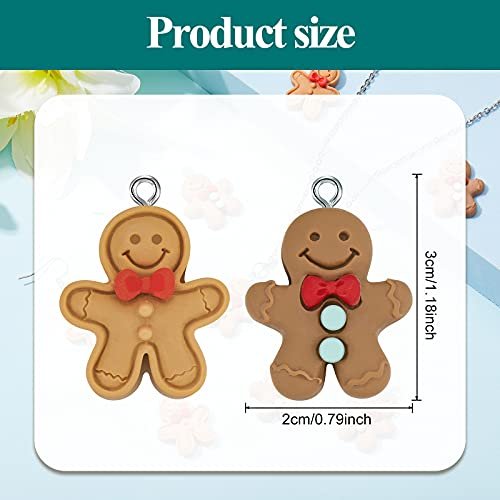 36 Pcs Gingerbread Man Snowman Christmas Ornaments Gingerbread Figurines Xmas Tree Decorations Cartoon Snowman Pendant Charms Hanging Decor for DIY Bracelet Necklace Jewelry...