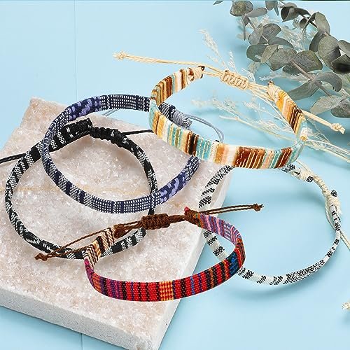 5pcs Bracelet For Men, Ankle Bracelet for Women, Unisex Handmade Waterproof Surfer Beach Men's Bracelet, Colorful Anklet Bracelet String Rope Jewelry for Women Men Teen Girls...