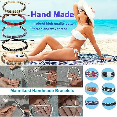 5pcs Bracelet For Men, Ankle Bracelet for Women, Unisex Handmade Waterproof Surfer Beach Men's Bracelet, Colorful Anklet Bracelet String Rope Jewelry for Women Men Teen Girls...