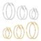 6 Pairs Stainless Steel gold silver Plated Hoop Earrings for Women, Hypoallergenic Hoops Women's Earrings Loop Earrings Set