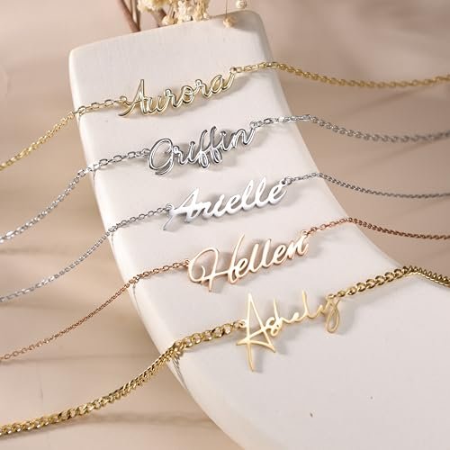 925 Sterling Silver Custom Name Necklace Personalized Name Plate Necklaces Customized Pendant Jewelry Gifts For Women