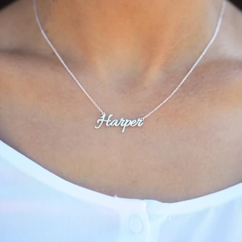 925 Sterling Silver Custom Name Necklace Personalized Name Plate Necklaces Customized Pendant Jewelry Gifts For Women