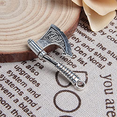 Acxico 10Pcs Antique Silver Axe Viking Charms Pendant for Bracelet Necklace Jewelry