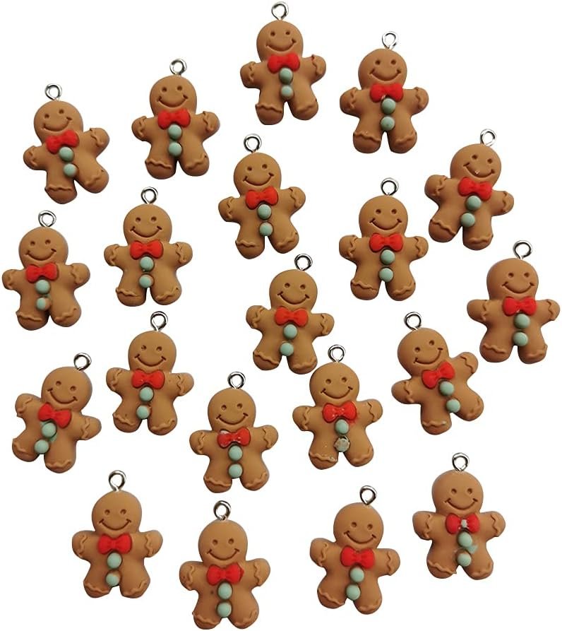 AMOBESTER Cartoon Gingerbread Man Pendant Charms for DIY Bracelet Necklace Earring Jewery Making