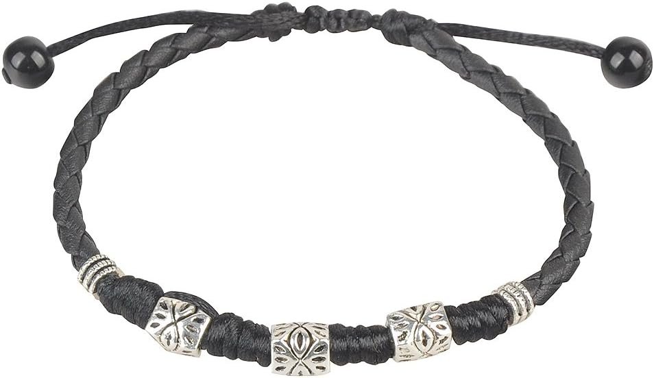 Ancient Tribe Handmade Adjustable Black Leather Anklet