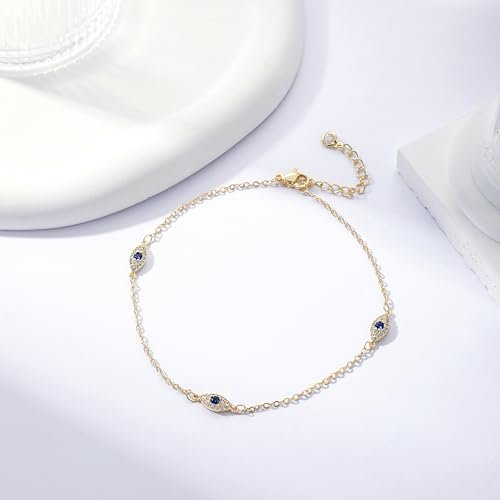 Anklets for Women 14K Real Gold Silver Plated Ankle Bracelets Trendy Waterproof Boho Anklets Set Adjustable Dainty Cute Diamond Beaded Heart Non Tarnish Summer Beach Jewelry Gift