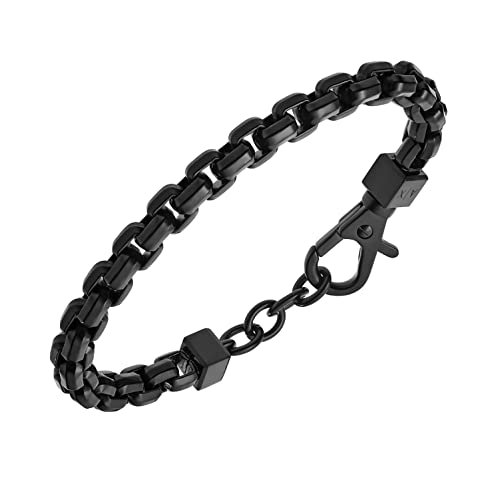 AX Armani Exchange Men's Black Stainless Steel Chain Bracelet (Model: AXG0047001)