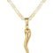 Barzel 18K Gold Plated Flat Marina Chain With Italian Horn Necklace Cornicello - Made In Brazil
