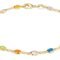 Barzel 18K Gold Plated Gold and Multi Color Crystal Baguette Anklet