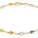 Barzel 18K Gold Plated Gold and Multi Color Crystal Baguette Anklet