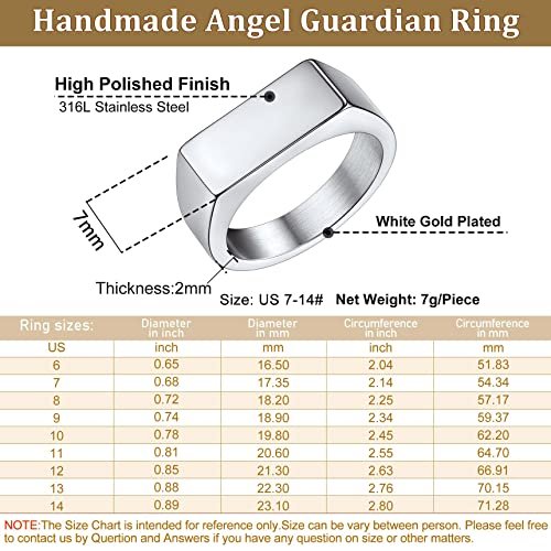 Bestyle Stainless Steel Signet Ring for Men Women in Gold/Black/Silver/Vintage Gray Tone, Chunky Thick Heavy Dome Band Ring Cool Finger Ring, Gift for Dad Husband, Size 7-14...