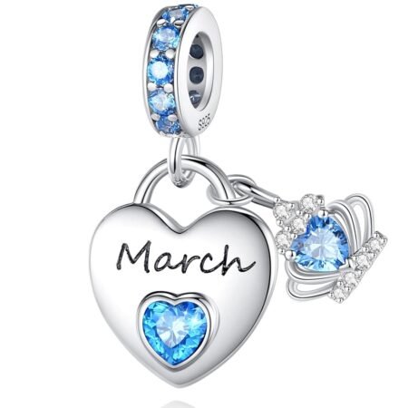 Birthstone Charms for Charms Bracelet: 925 Sterling Silver Heart Dangle Charms for Bracelets and Necklaces, Birthday Mother's Day Christmas Jewelry Gifts For Women.