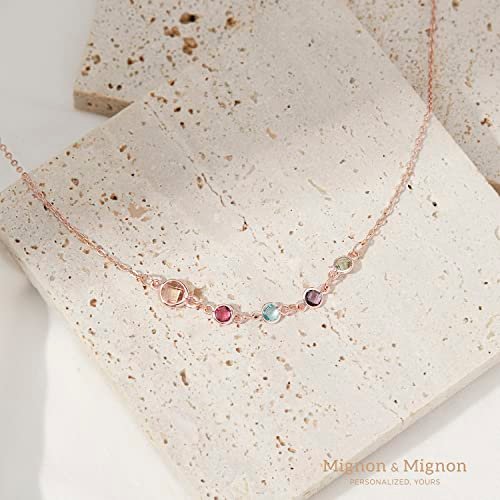 Birthstone Necklace For Women Mom Gift Mothers Day Jewelry Grandma Daughter Multiple Kids Personalized Multiple Custom Family Kids Birthday Handmade -BSN-MC