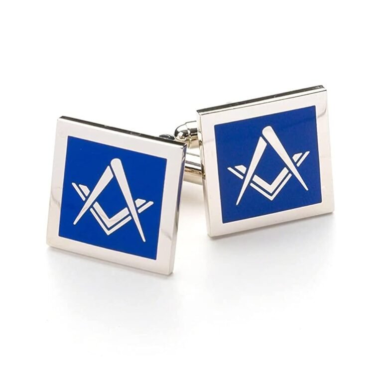 Blau Moderne Manschettenknöpfe Freimaurer Set, Cufflink Box