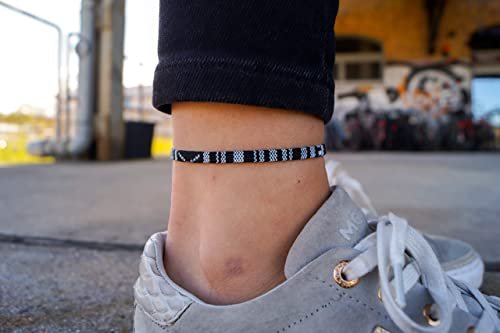 Boho Surfer Anklet Unisex - Ethnic Ankle Bracelet Women & Men - Handmade Beach Jewelry & Festival Accessories - 100% Waterproof & Adjustable - Thin String Rope Hippie Anklet...