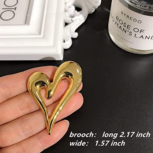 Brooch Pins Heart Gold Lapel Hijab Cute Brooches for Women Fashion Jewelry Clothing Decoration Accessories