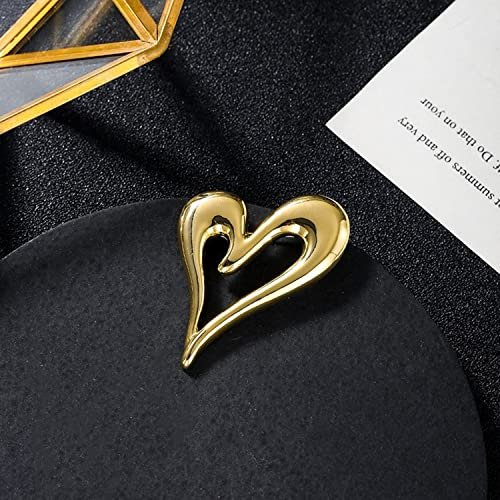 Brooch Pins Heart Gold Lapel Hijab Cute Brooches for Women Fashion Jewelry Clothing Decoration Accessories