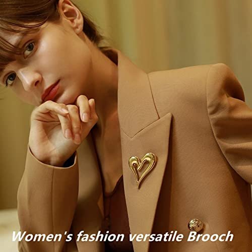 Brooch Pins Heart Gold Lapel Hijab Cute Brooches for Women Fashion Jewelry Clothing Decoration Accessories