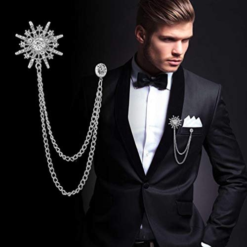 Brooches Pin for Men Shirts Collar Chain Brooch Pin Lapel Stick