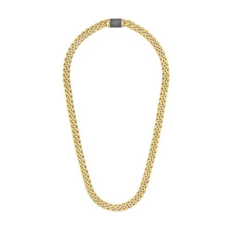 Bulova Men's Jewelry Classic Gold Tone Stainless Steel Curb Chain Necklace, 10mm, Length 24" Style:BVC1056-GOSTNA