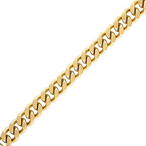 Bulova Men's Jewelry Classic Gold Tone Stainless Steel Curb Chain Necklace, 10mm, Length 24" Style:BVC1056-GOSTNA