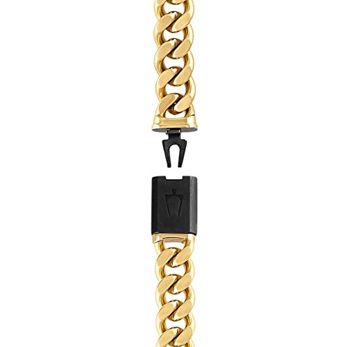 Bulova Men's Jewelry Classic Gold Tone Stainless Steel Curb Chain Necklace, 10mm, Length 24" Style:BVC1056-GOSTNA