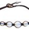 CCBFY Opal Moonstone Anklet Bracelet Braided Woven Wax Cord Adjustable Anklet for Men Women