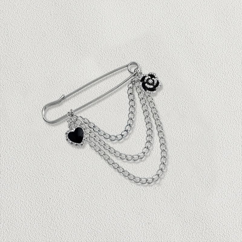 coadipress Hanging Long Chain Brooch Pin for Men Women Fashion Retro Silver Butterfly Bar Pins Safety Pin Punk Cool Chains Sweater Shawl Collar Coat Brooches Pin for Girls