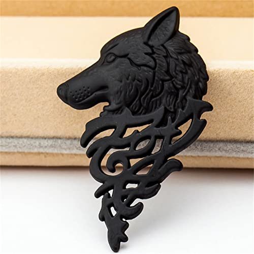 coadipress Vintage Bohemian Wolf Pin Brooch Fashion Animal Dire Wolf Head Coyote Antique Retro Lapel Brooches Badge Men's Suits Buckle Neckwear Accessories