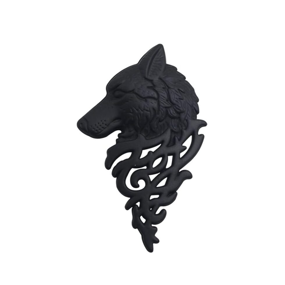 coadipress Vintage Bohemian Wolf Pin Brooch Fashion Animal Dire Wolf Head Coyote Antique Retro Lapel Brooches Badge Men's Suits Buckle Neckwear Accessories
