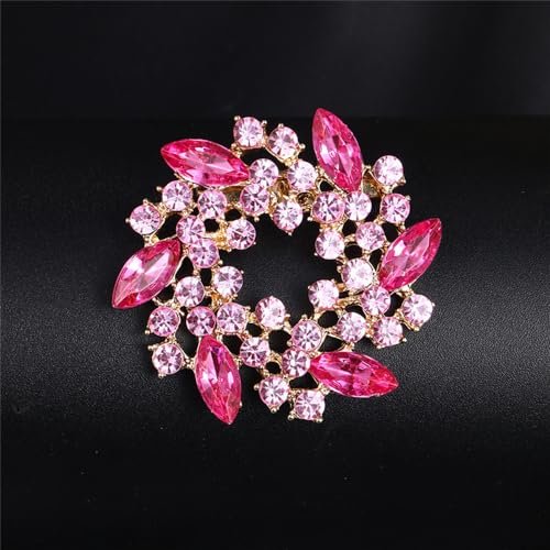 Colorful Rhinestone Crystal Sunflower Brooch Pin for Women Dress Hat Decoration