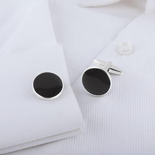 Cufflinks for Men Classic Wedding Business Shirt Cuff Links Silver Gold Black Set Gifts with Box