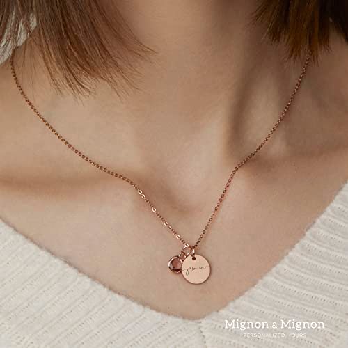 Custom Birthstone Name Necklace Personalized for Women Girls Birthday Gold Plated Gemstone Pendant Jewelry for Mom Engraved Necklace Handmade Customized June Anniversary Grandma...