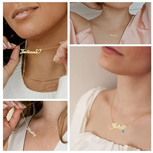 Custom Name Necklace Gold Plated Personalized Nameplate Jewelry Customized Gift for Women