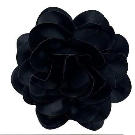 Dainty Satin Fabric Rose Flower Brooches 7.5in Extra Large Big Camellia Flower Brooches Lapel Pins for Women Wedding Party Dance Dress Clothes Accessories Valentine's Day Jewelry