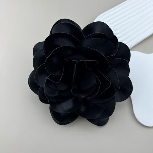 Dainty Satin Fabric Rose Flower Brooches 7.5in Extra Large Big Camellia Flower Brooches Lapel Pins for Women Wedding Party Dance Dress Clothes Accessories Valentine's Day Jewelry