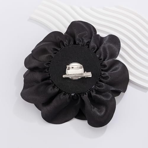 Dainty Satin Fabric Rose Flower Brooches 7.5in Extra Large Big Camellia Flower Brooches Lapel Pins for Women Wedding Party Dance Dress Clothes Accessories Valentine's Day Jewelry