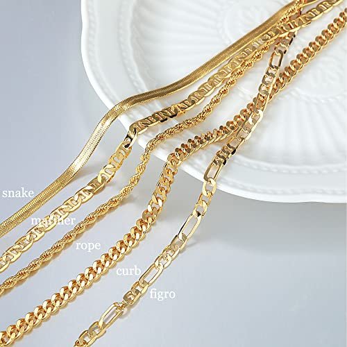 DEARMAY Gold Ankle Bracelets for Women, 14K Gold Anklets for Women Waterproof Cuban Link Anklets Set Layered Anklet Bracelets for Women Anklet for Women Gold Jewelry Gift