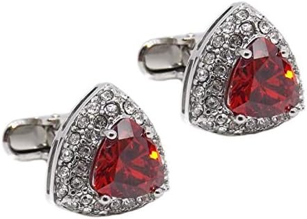 Dreieck Manschettenknöpfe mit rubinrotem Swarovski Kristall Herren Geschenk von CUFFLINKS DIRECT
