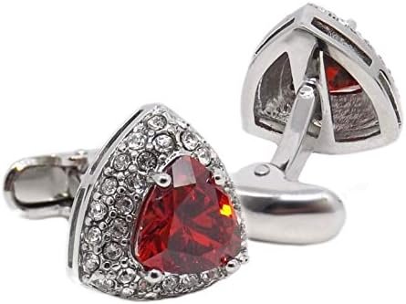 Dreieck Manschettenknöpfe mit rubinrotem Swarovski Kristall Herren Geschenk von CUFFLINKS DIRECT