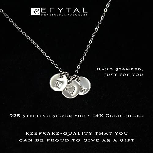EFYTAL Initial Necklaces for Women|Girls, Dainty 14k Gold-Filled or Sterling Silver 3 Initial Necklace, Necklace with Initials, Necklace for Mom, Push Presents for New Mom,...